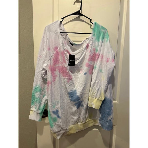 NWT‎ off shoulder tie dye sweatshirt - Picture 5 of 7